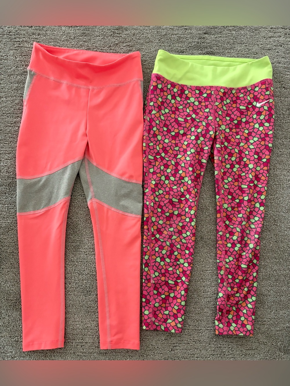 Crewcuts Neon Pink & Patterned Active Leggings Set- Girls Activewear